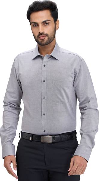 PARK AVENUE Men Self Design Formal Grey Shirt