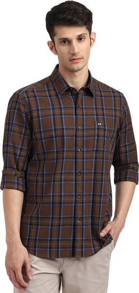 Arrow Sport Men Checkered Casual Brown Shirt