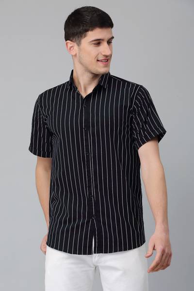 Jai Textiles Men Checkered Casual Black Shirt