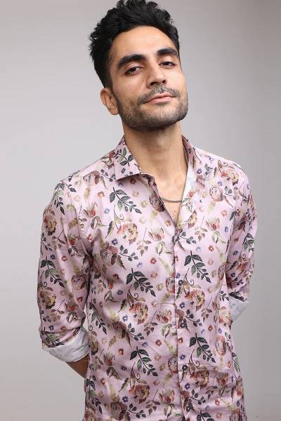 Shreeji enterprse Men Printed Casual Pink Shirt