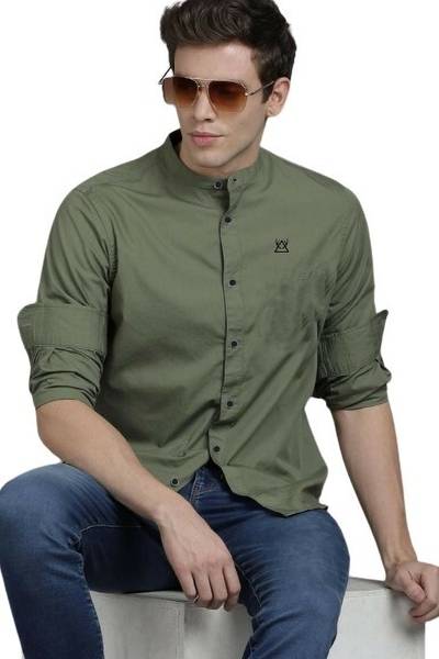 Garry Richards Men Solid Casual Green Shirt Price History
