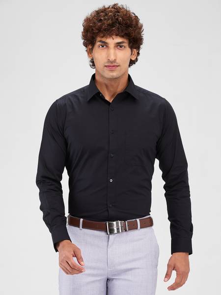 Raymond Men Solid Formal Black Shirt