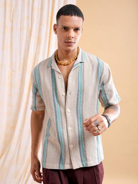 The Indian Garage Co. Men Striped Casual Multicolor Shirt