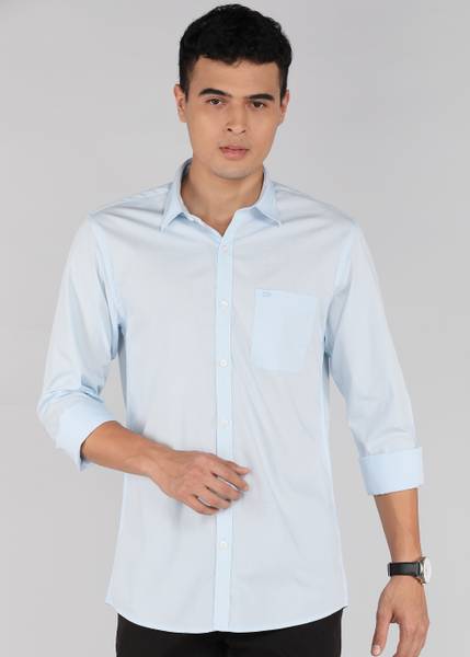 PETER ENGLAND Men Solid Casual Blue Shirt