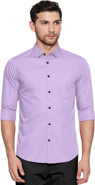 GOTIETNTERPRISE Men Solid Casual Purple Shirt