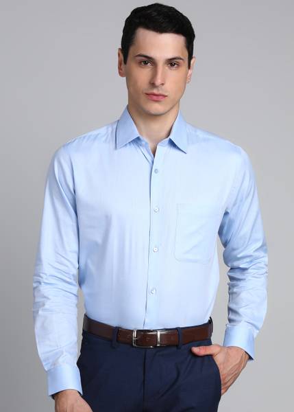Raymond Men Solid Formal Blue Shirt