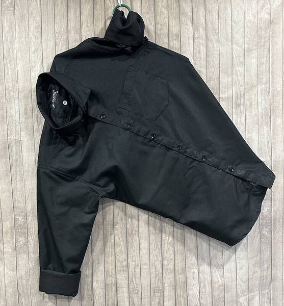 HASINI Fashion Men Solid Casual Black Shirt