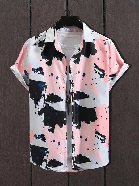 GCFAB Men Printed Casual Pink Shirt