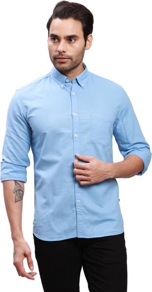 PARX Men Solid Formal Blue Shirt