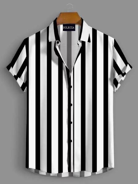 Solbiza Men Printed Casual Black Shirt