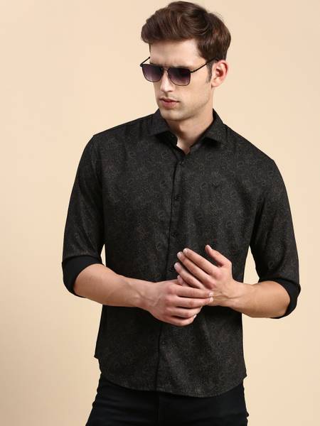 SHOWOFFFF Men Printed Casual Black Shirt