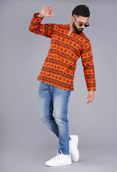 Nitya Feb Men Printed Straight Kurta