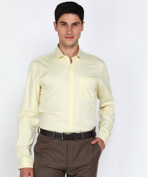 PETER ENGLAND Men Solid Formal Yellow Shirt