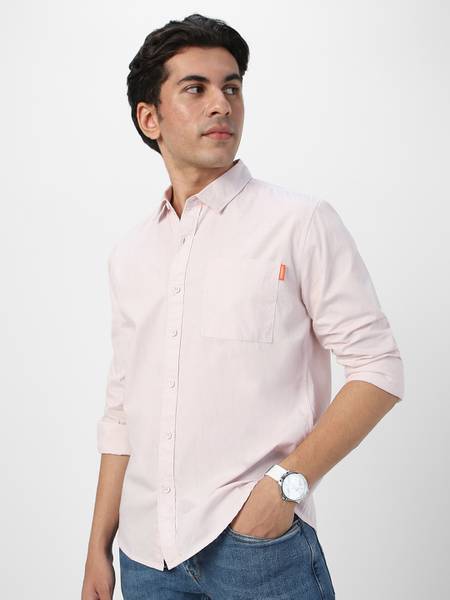 Urbano Fashion Men Solid Casual Beige Shirt