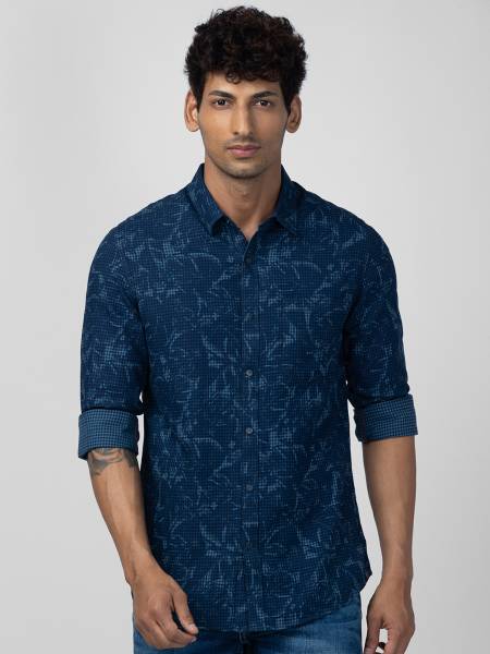 Spykar Men Checkered Casual Grey Shirt