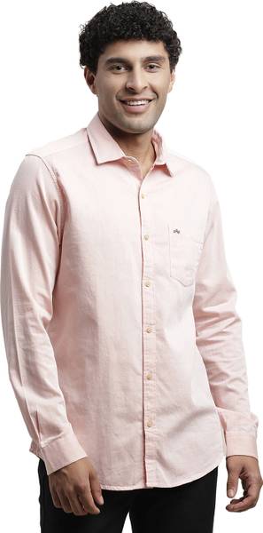 TURTLE Men Solid Casual Pink Shirt