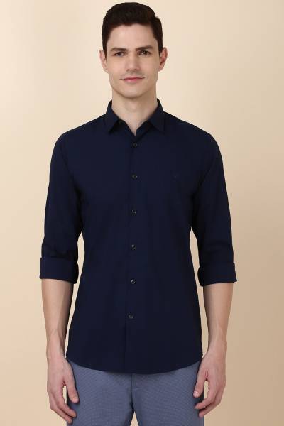 Allen Solly Men Solid Casual Blue Shirt