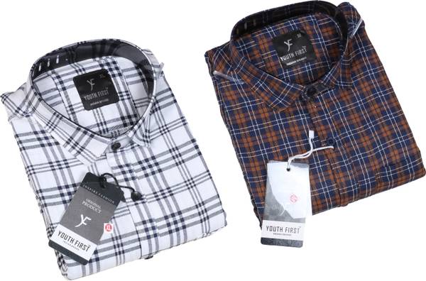 BLUE MARTIN Men Checkered Casual Multicolor Shirt