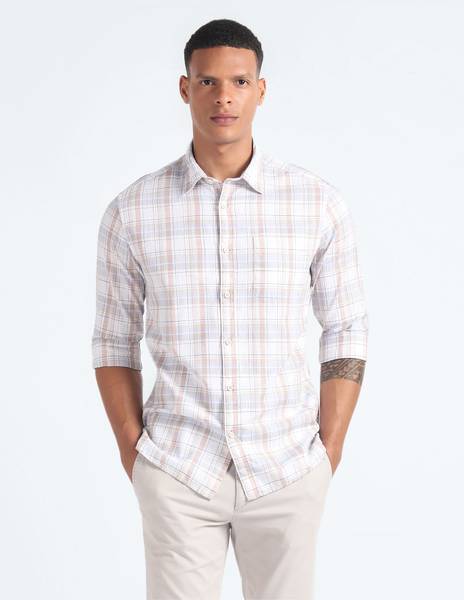 FLYING MACHINE Men Checkered Casual Multicolor Shirt