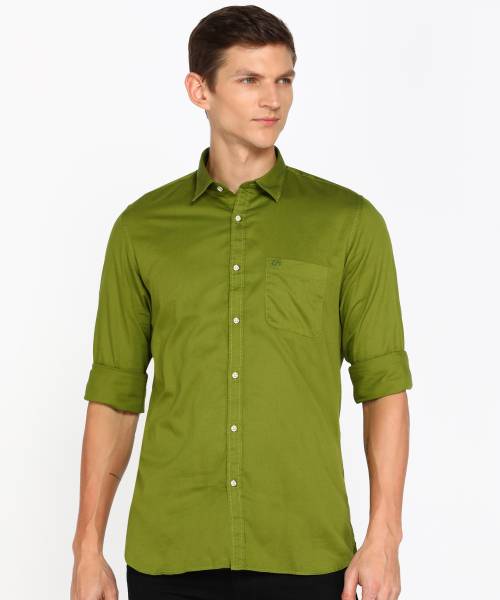 PETER ENGLAND Men Solid Casual Light Green Shirt
