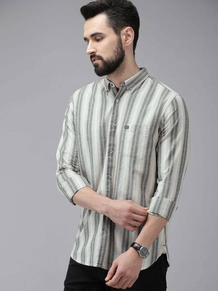 THE BEAR HOUSE Men Striped Casual Multicolor Shirt