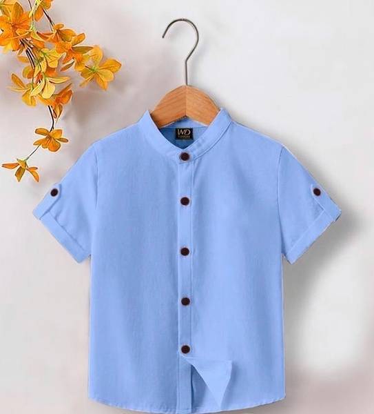 Zarila Boys Solid Casual Light Blue Shirt