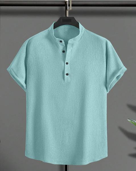 METRONAUT Men Solid Casual Blue Shirt