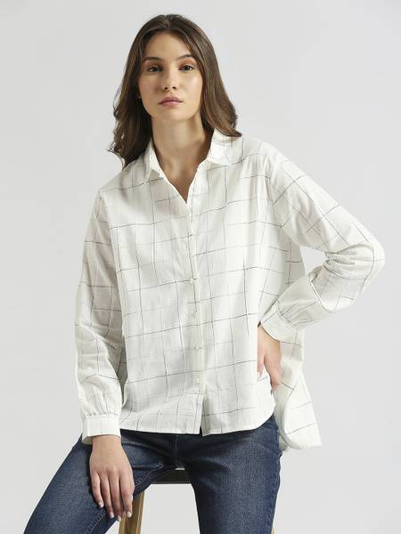 Pepe Jeans Women Printed Casual White Shirt