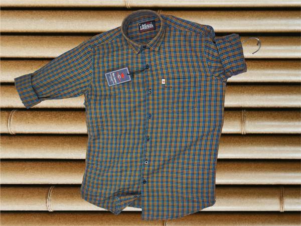 Marc Laurent Men Checkered Casual Brown, Blue Shirt