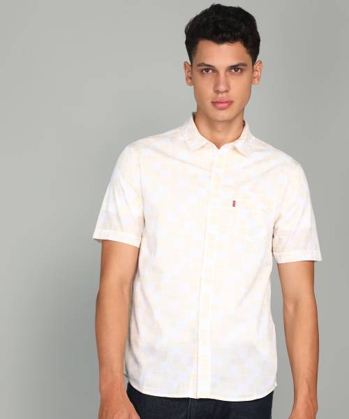 LEVI'S Men Printed Casual White Shirt