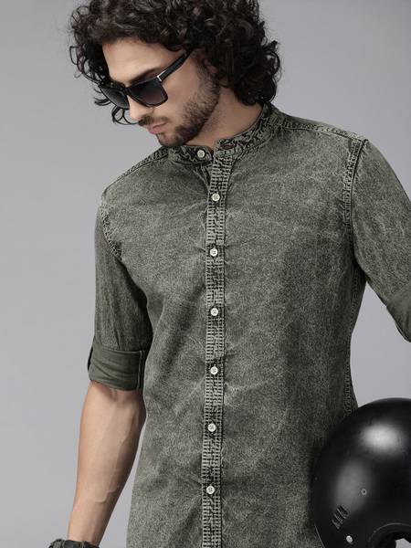 Roadster Men Floral Print Casual Black Shirt
