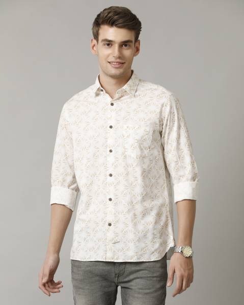 CAVALLO BY LINEN CLUB Men Printed Casual White Shirt