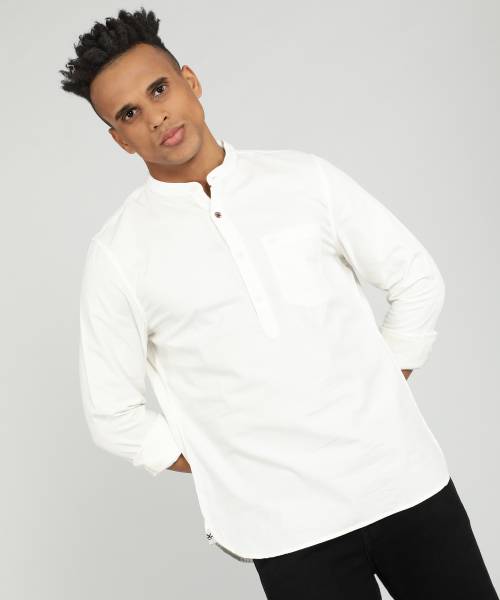 WROGN Men Solid Casual White Shirt