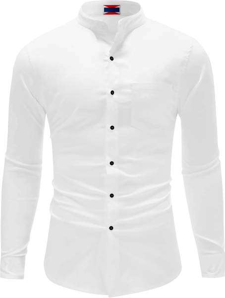 Berlin Men Solid Casual White Shirt