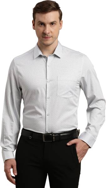 TURTLE Men Printed Formal White Shirt