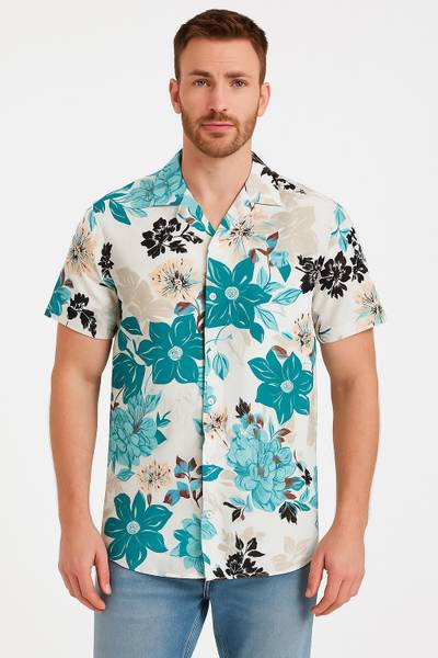 Zeeyneex Men Floral Print Casual Multicolor Shirt
