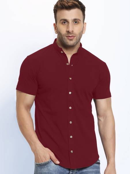 GESPO Men Solid Casual Maroon Shirt