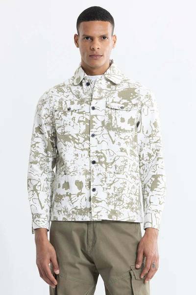 Snitch Men Printed Casual Green Shirt