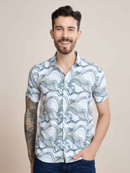 Fashion Ritmo Men Printed Casual Brown Shirt