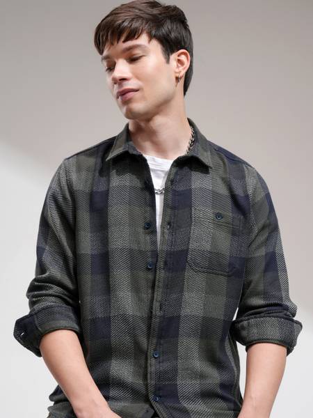 HIGHLANDER Men Checkered Casual Multicolor Shirt