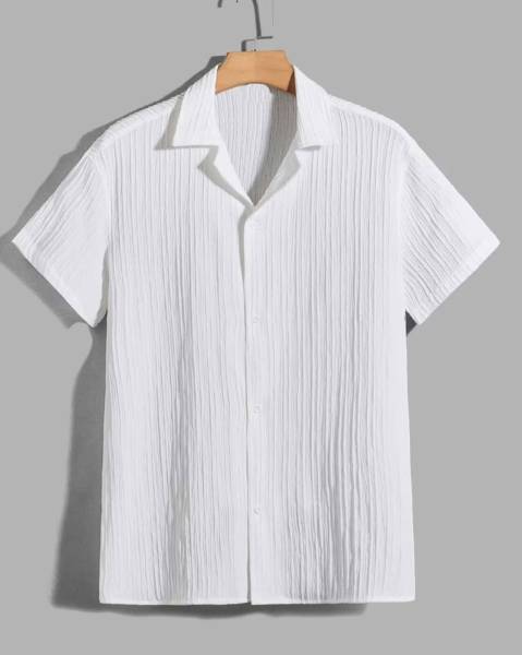 FOXTER Men Self Design Casual White Shirt