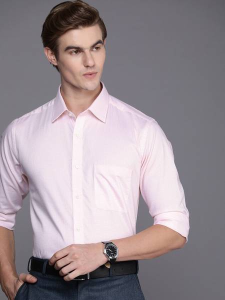 Raymond Men Checkered Formal Red Shirt