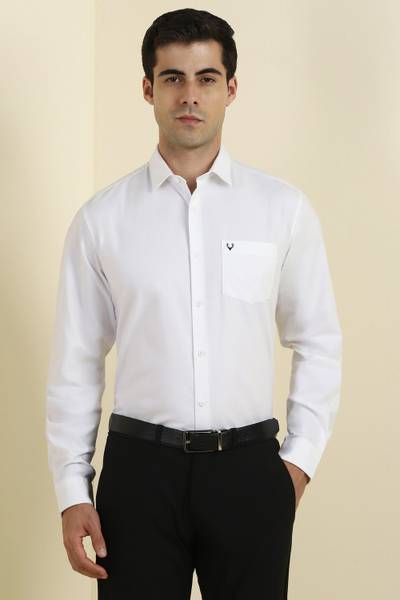 Allen Solly Men Solid Formal White Shirt