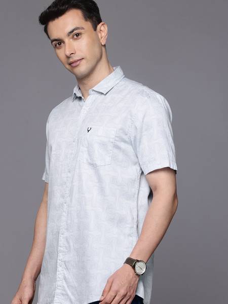 Allen Solly Men Printed Casual Light Blue Shirt