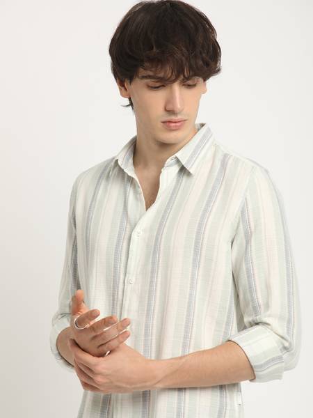 THE BEAR HOUSE Men Striped Casual Multicolor Shirt