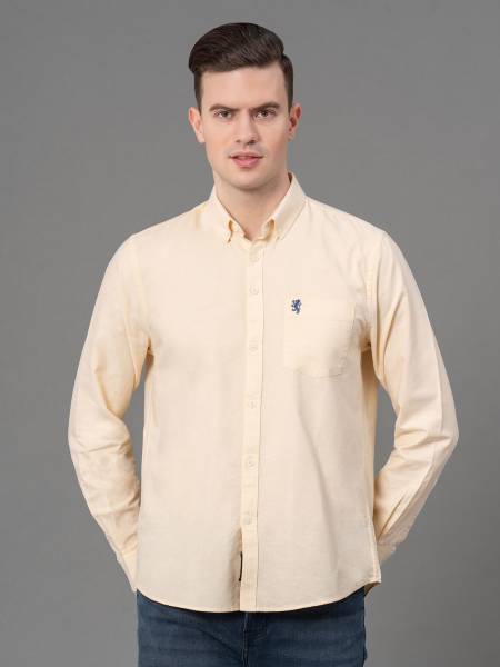 RED TAPE Men Solid Casual Cream Shirt