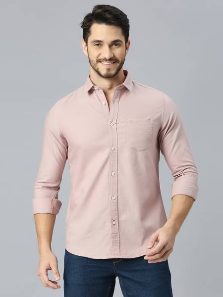 KILLER Men Solid Casual Pink Shirt