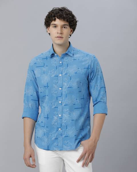 CAVALLO BY LINEN CLUB Men Printed Casual Blue, Dark Blue, White Shirt