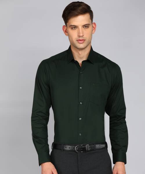 ARROW Men Solid Formal Green Shirt