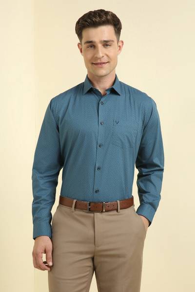 Allen Solly Men Printed Formal Blue Shirt